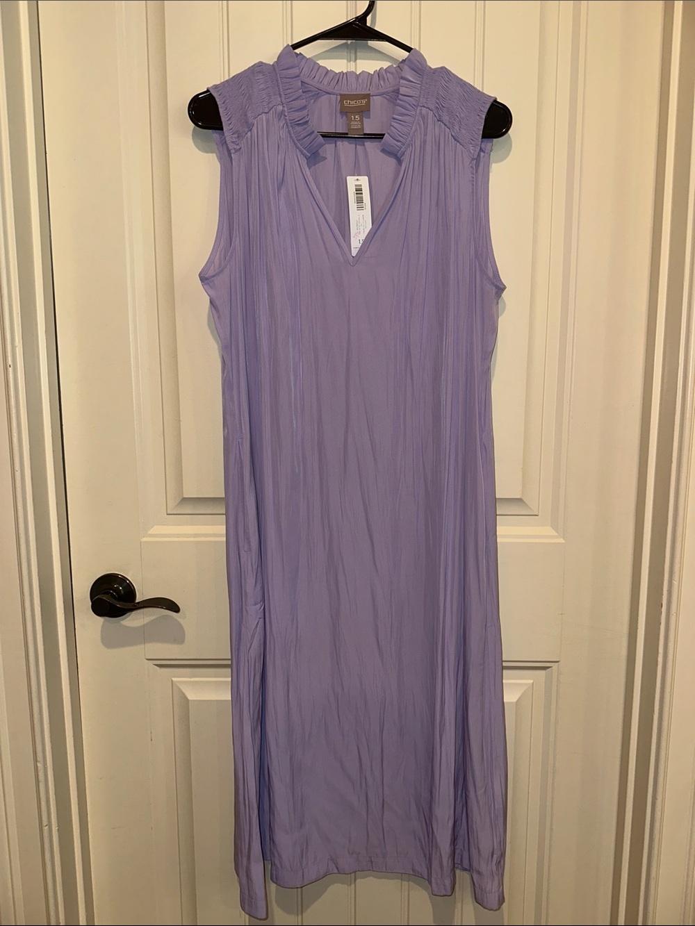 Caslon Lavender Ruffled V-Neck Sleeveless Chemise